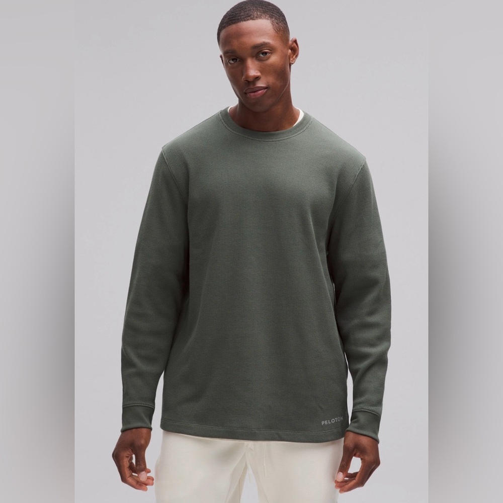 Peloton x Lululemon Men's Cotton-Blend Waffle Knit Long-Sleeve